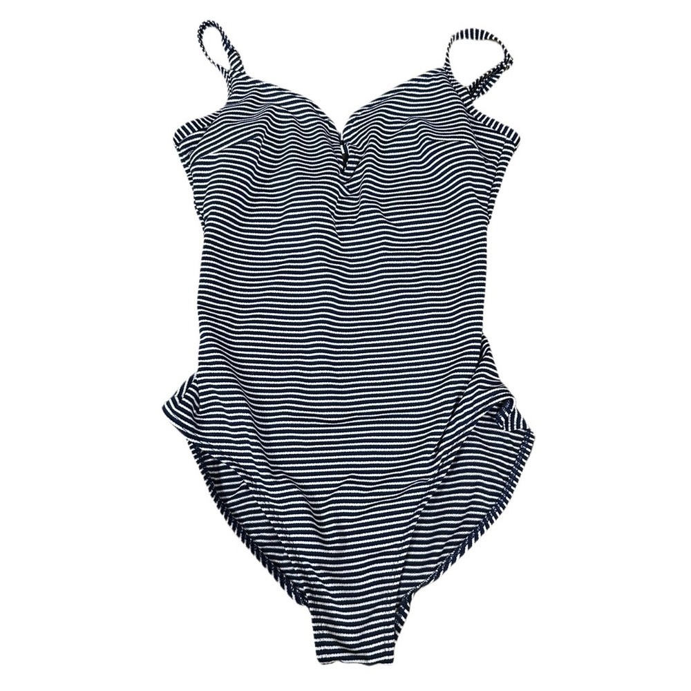 Christina Vintage Style Bathing Suit One Piece Navy and White Size 14